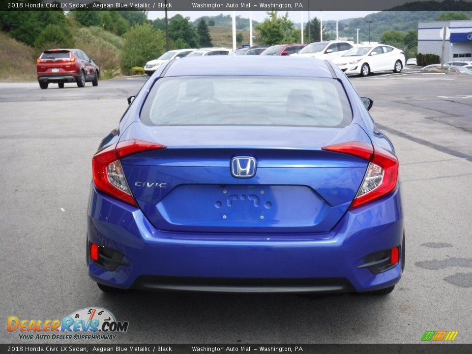 2018 Honda Civic LX Sedan Aegean Blue Metallic / Black Photo #8