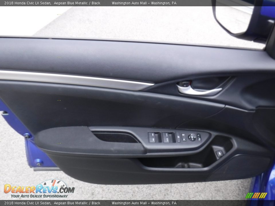 2018 Honda Civic LX Sedan Aegean Blue Metallic / Black Photo #10