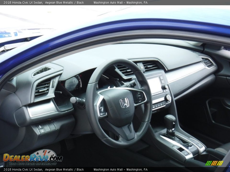 2018 Honda Civic LX Sedan Aegean Blue Metallic / Black Photo #11