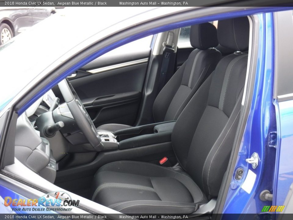 2018 Honda Civic LX Sedan Aegean Blue Metallic / Black Photo #13