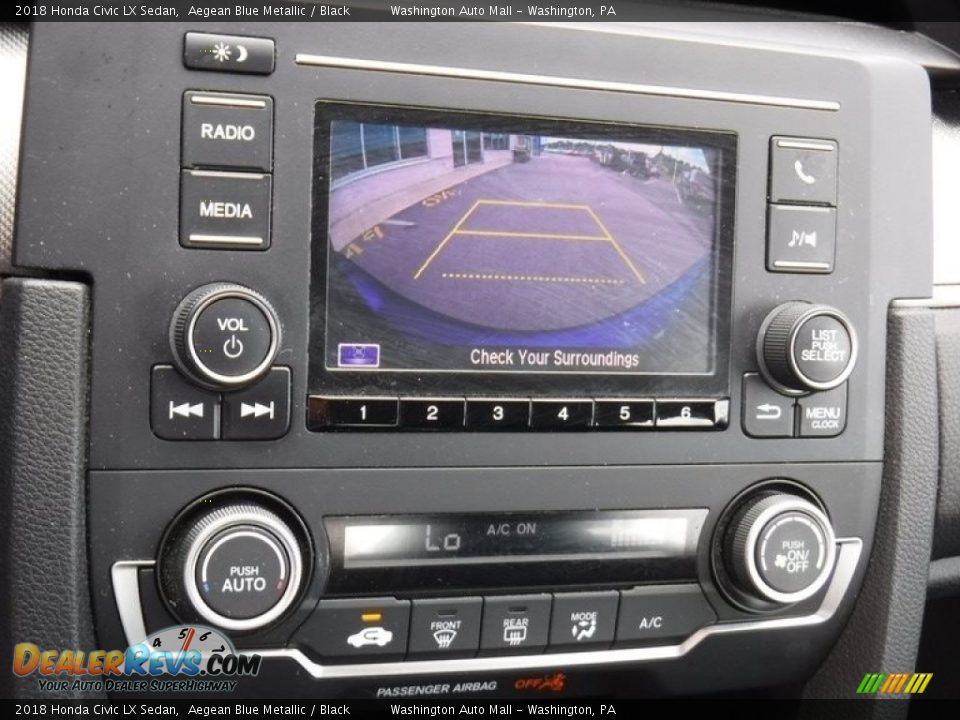 2018 Honda Civic LX Sedan Aegean Blue Metallic / Black Photo #15