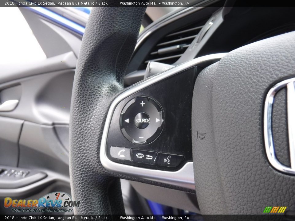 2018 Honda Civic LX Sedan Aegean Blue Metallic / Black Photo #17