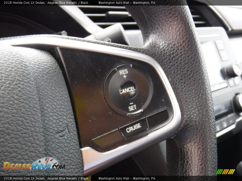 2018 Honda Civic LX Sedan Aegean Blue Metallic / Black Photo #18