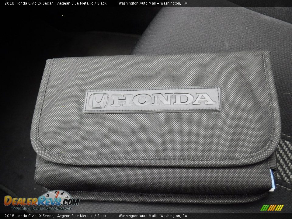 2018 Honda Civic LX Sedan Aegean Blue Metallic / Black Photo #22