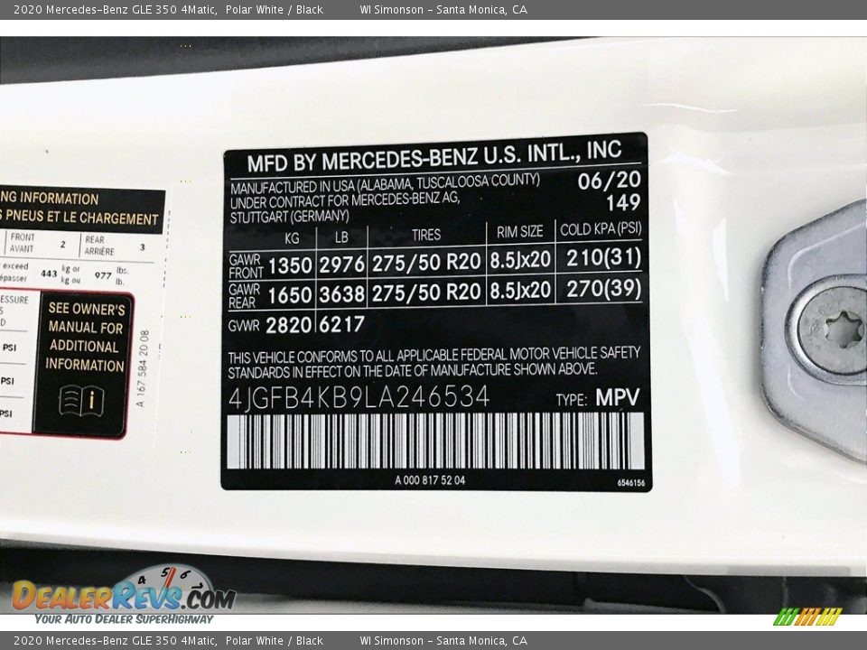 2020 Mercedes-Benz GLE 350 4Matic Polar White / Black Photo #11