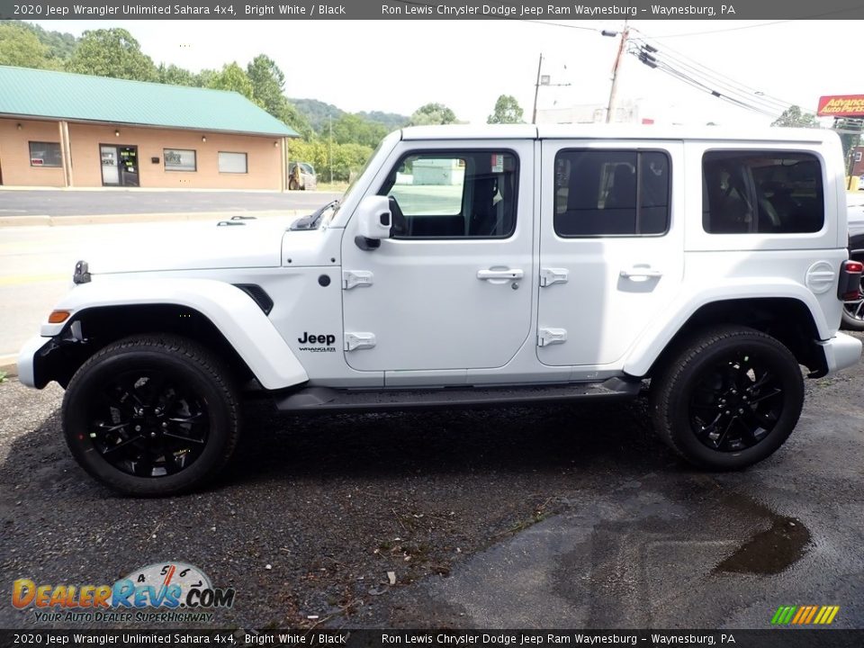 2020 Jeep Wrangler Unlimited Sahara 4x4 Bright White / Black Photo #2