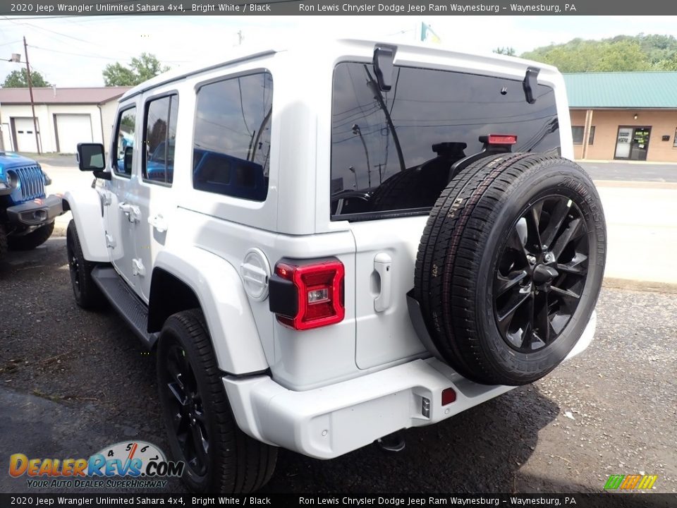 2020 Jeep Wrangler Unlimited Sahara 4x4 Bright White / Black Photo #3