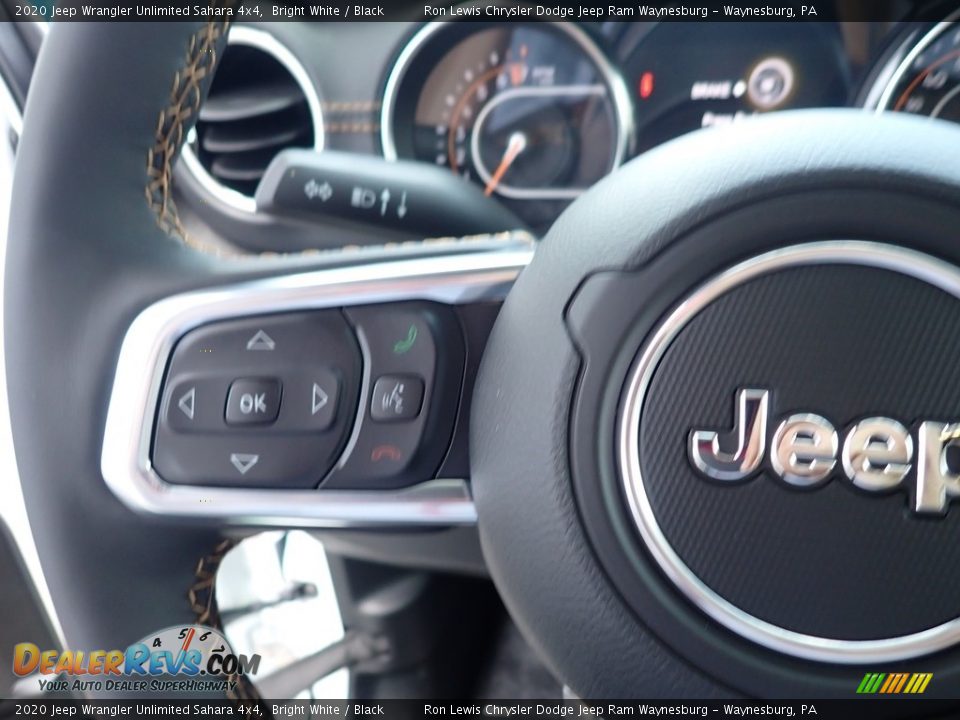 2020 Jeep Wrangler Unlimited Sahara 4x4 Bright White / Black Photo #12