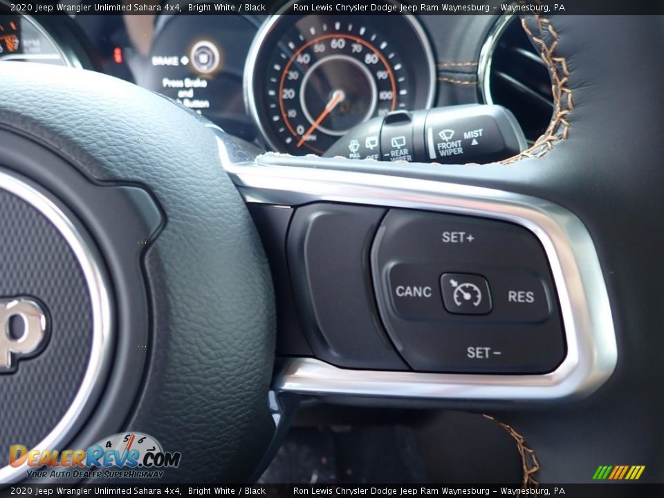 2020 Jeep Wrangler Unlimited Sahara 4x4 Bright White / Black Photo #13