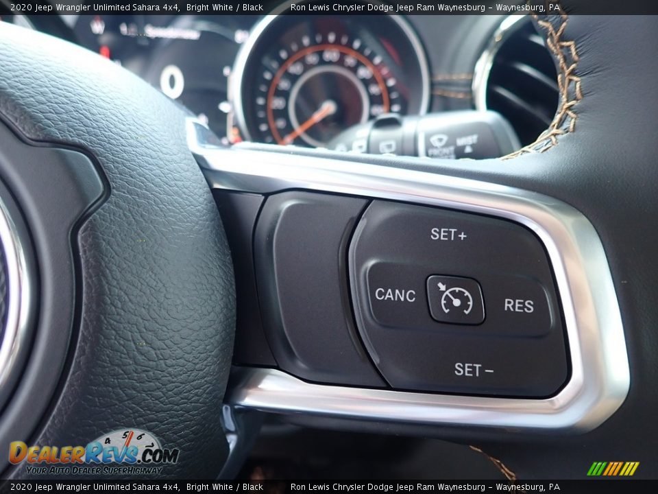 2020 Jeep Wrangler Unlimited Sahara 4x4 Bright White / Black Photo #17