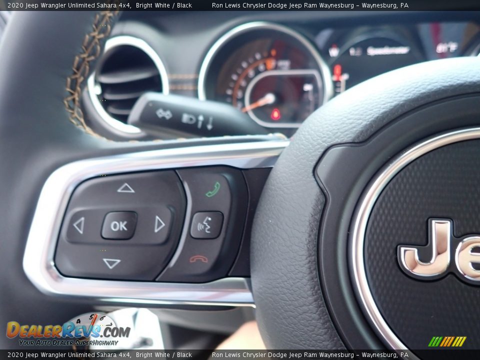 2020 Jeep Wrangler Unlimited Sahara 4x4 Bright White / Black Photo #18