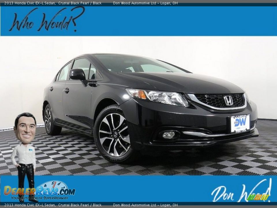 2013 Honda Civic EX-L Sedan Crystal Black Pearl / Black Photo #1