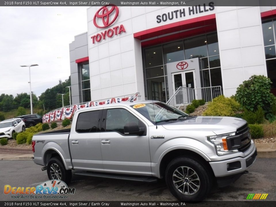 2018 Ford F150 XLT SuperCrew 4x4 Ingot Silver / Earth Gray Photo #2