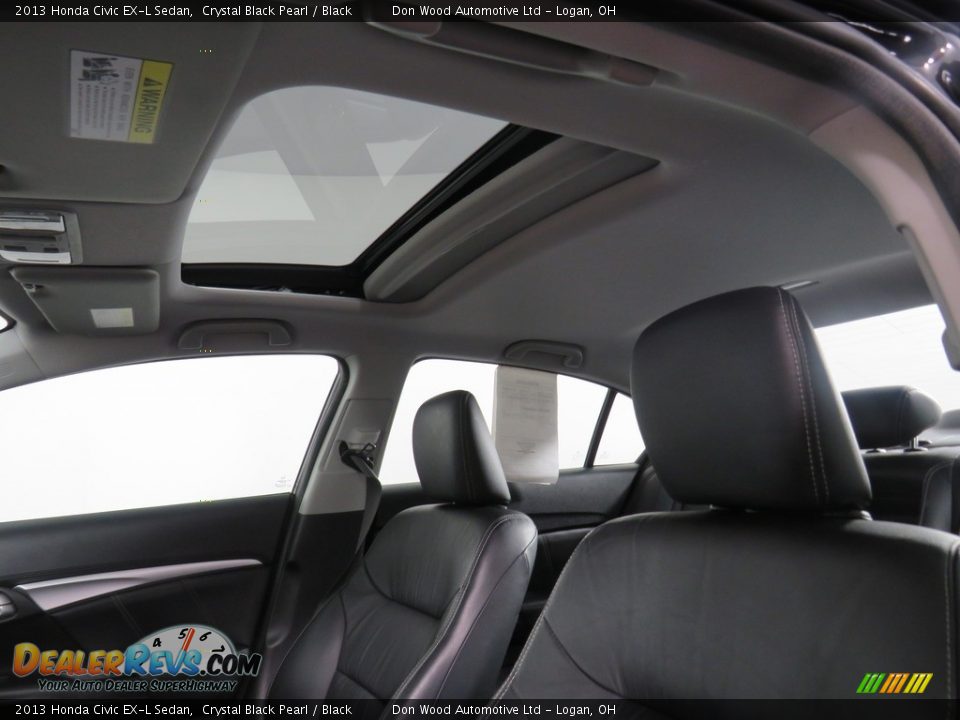 2013 Honda Civic EX-L Sedan Crystal Black Pearl / Black Photo #2