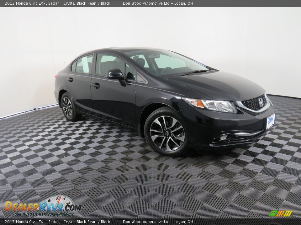 2013 Honda Civic EX-L Sedan Crystal Black Pearl / Black Photo #4