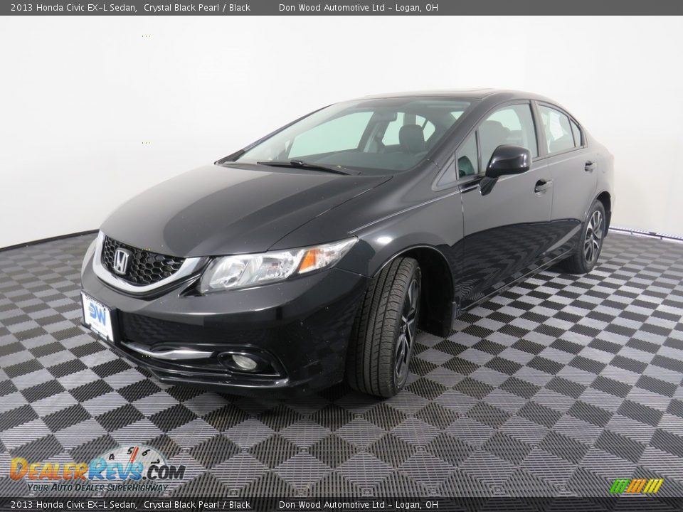 2013 Honda Civic EX-L Sedan Crystal Black Pearl / Black Photo #9