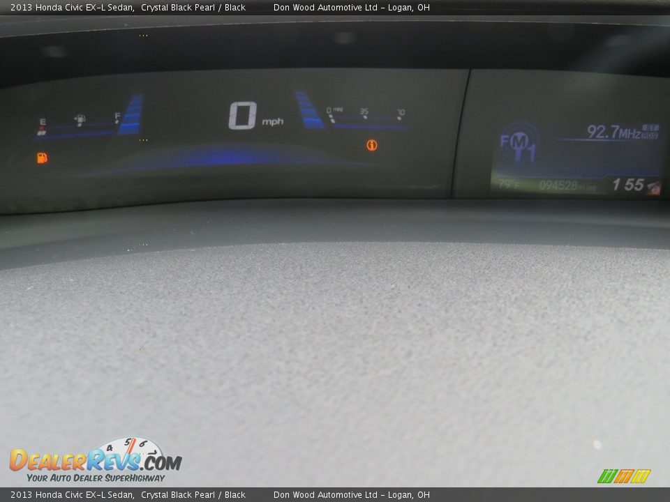2013 Honda Civic EX-L Sedan Crystal Black Pearl / Black Photo #22