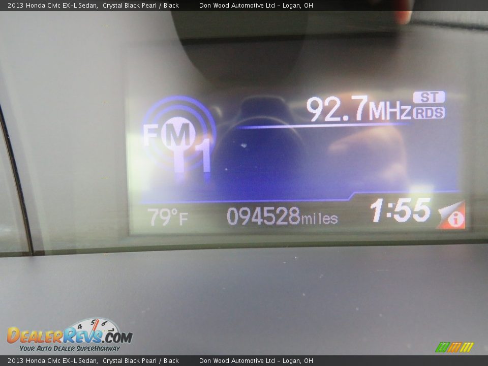 2013 Honda Civic EX-L Sedan Crystal Black Pearl / Black Photo #23