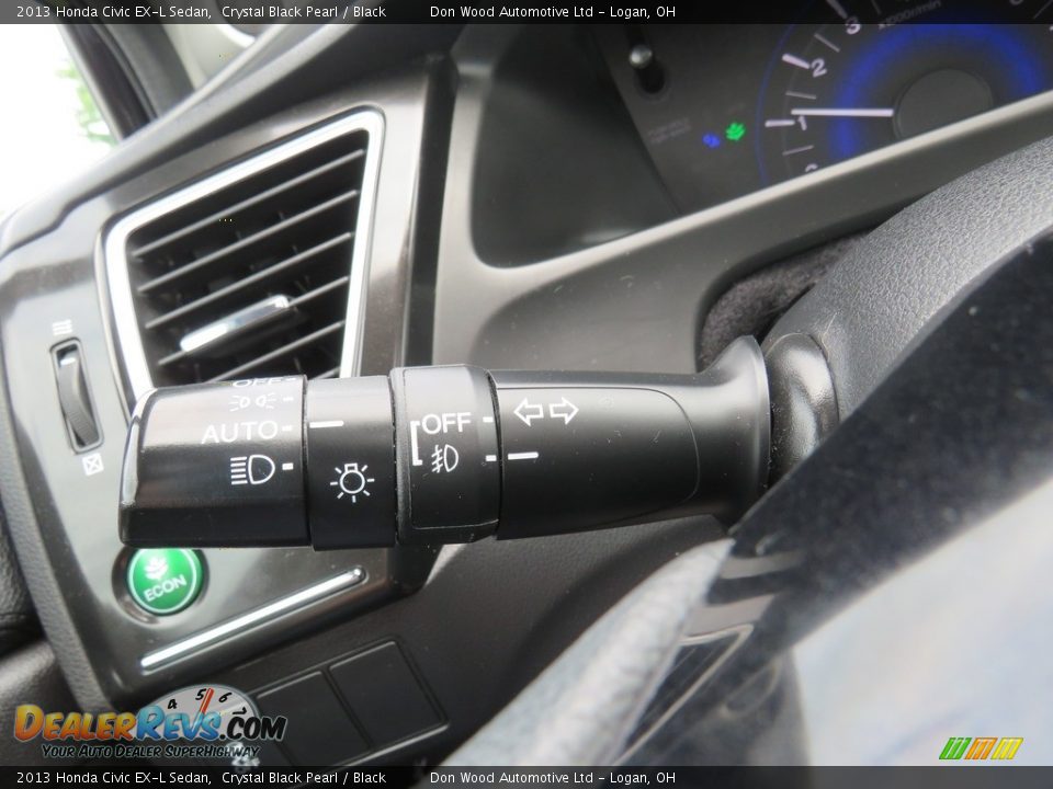 2013 Honda Civic EX-L Sedan Crystal Black Pearl / Black Photo #24