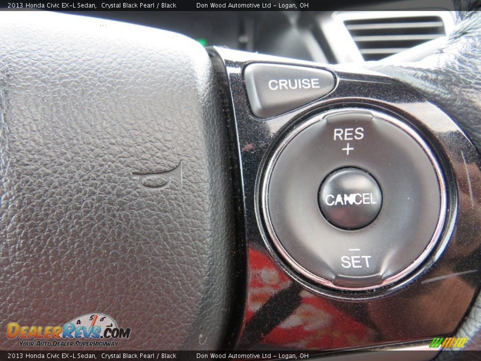 2013 Honda Civic EX-L Sedan Crystal Black Pearl / Black Photo #26