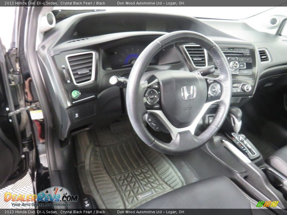 2013 Honda Civic EX-L Sedan Crystal Black Pearl / Black Photo #32