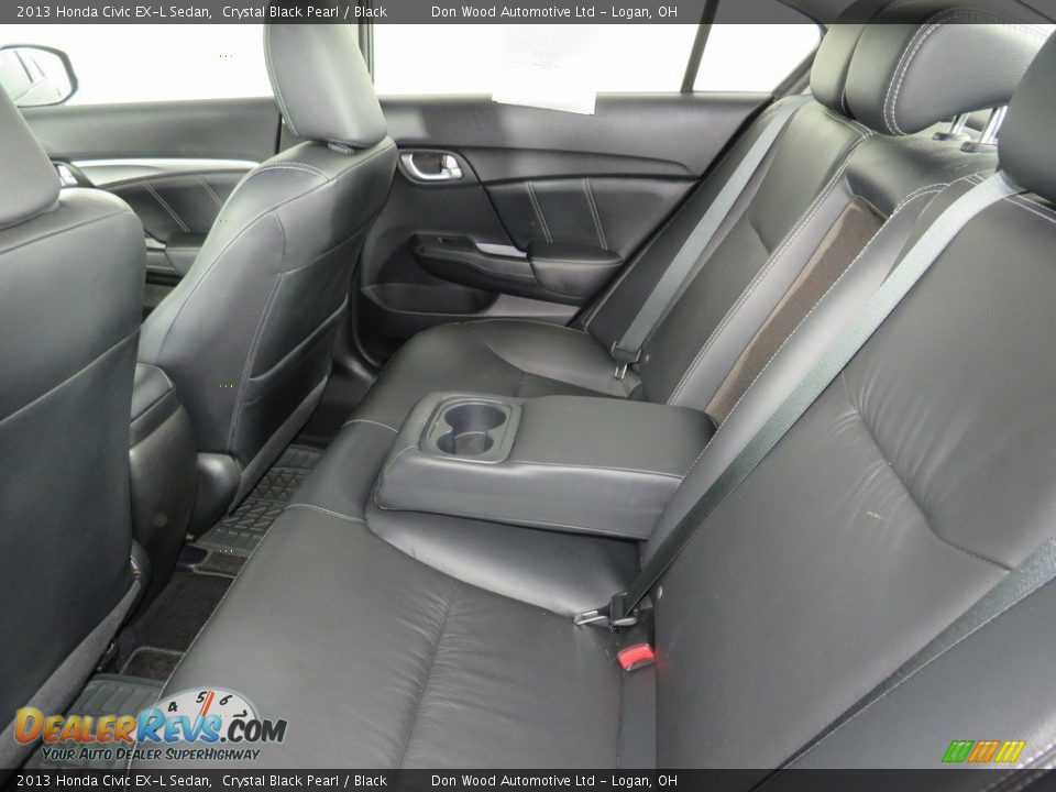 2013 Honda Civic EX-L Sedan Crystal Black Pearl / Black Photo #35