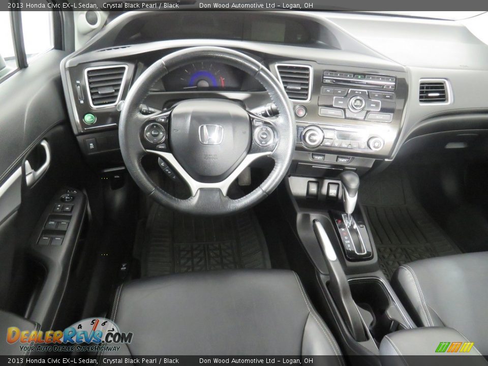 2013 Honda Civic EX-L Sedan Crystal Black Pearl / Black Photo #36