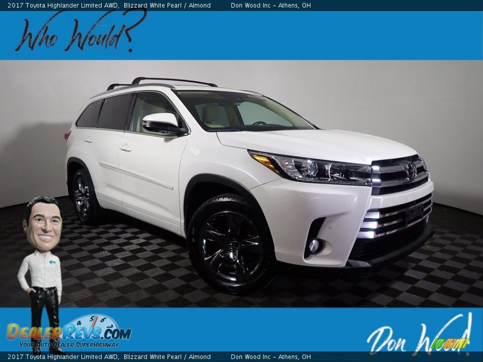 2017 Toyota Highlander Limited AWD Blizzard White Pearl / Almond Photo #1