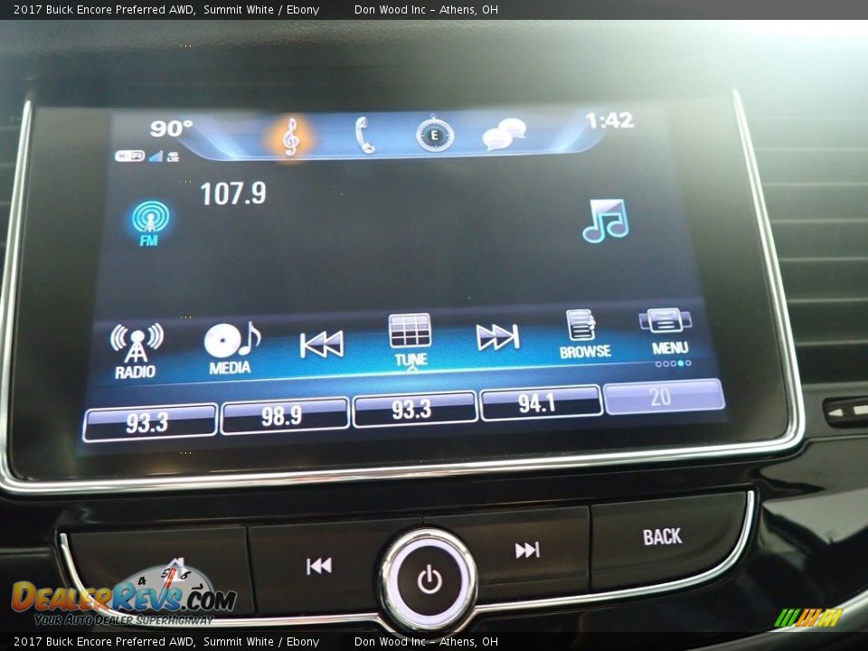 2017 Buick Encore Preferred AWD Summit White / Ebony Photo #29