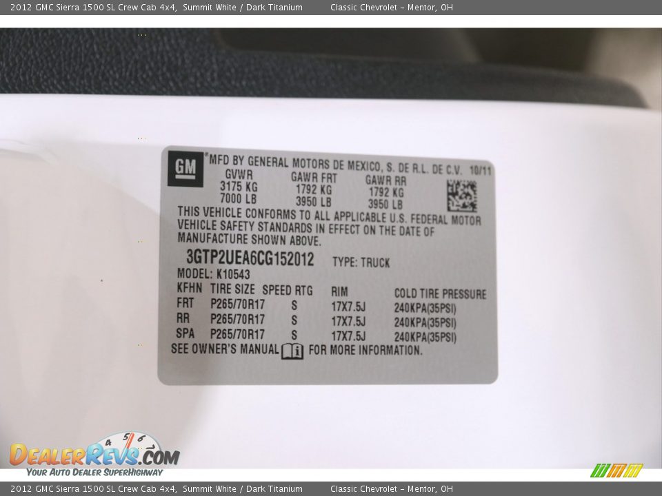 2012 GMC Sierra 1500 SL Crew Cab 4x4 Summit White / Dark Titanium Photo #18