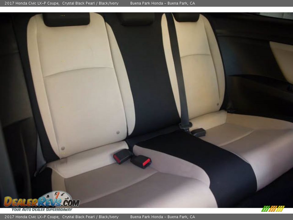 2017 Honda Civic LX-P Coupe Crystal Black Pearl / Black/Ivory Photo #21