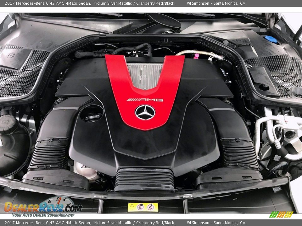 2017 Mercedes-Benz C 43 AMG 4Matic Sedan Iridium Silver Metallic / Cranberry Red/Black Photo #9