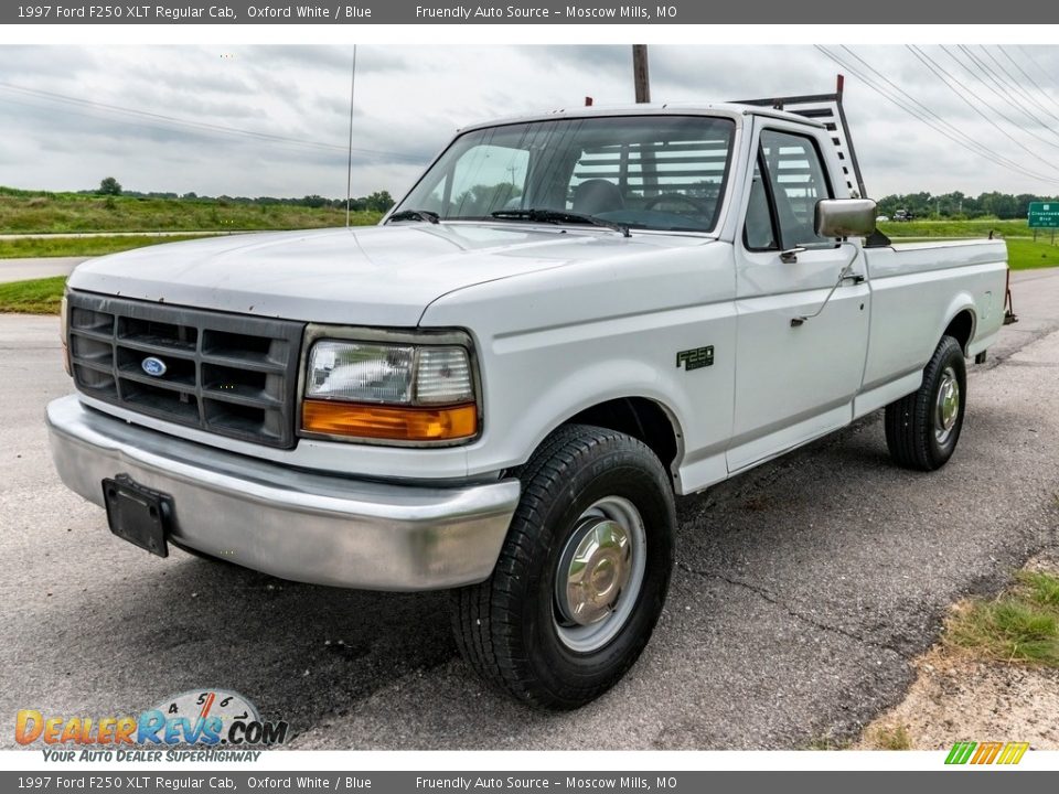 1997 Ford F250 XLT Regular Cab Oxford White / Blue Photo #8