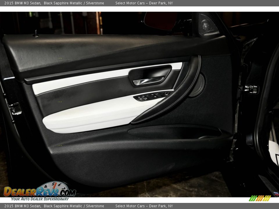 2015 BMW M3 Sedan Black Sapphire Metallic / Silverstone Photo #14
