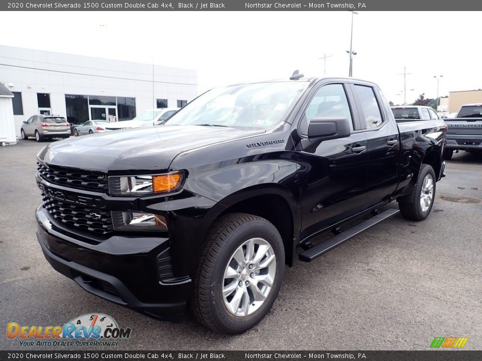 2020 Chevrolet Silverado 1500 Custom Double Cab 4x4 Black / Jet Black Photo #1