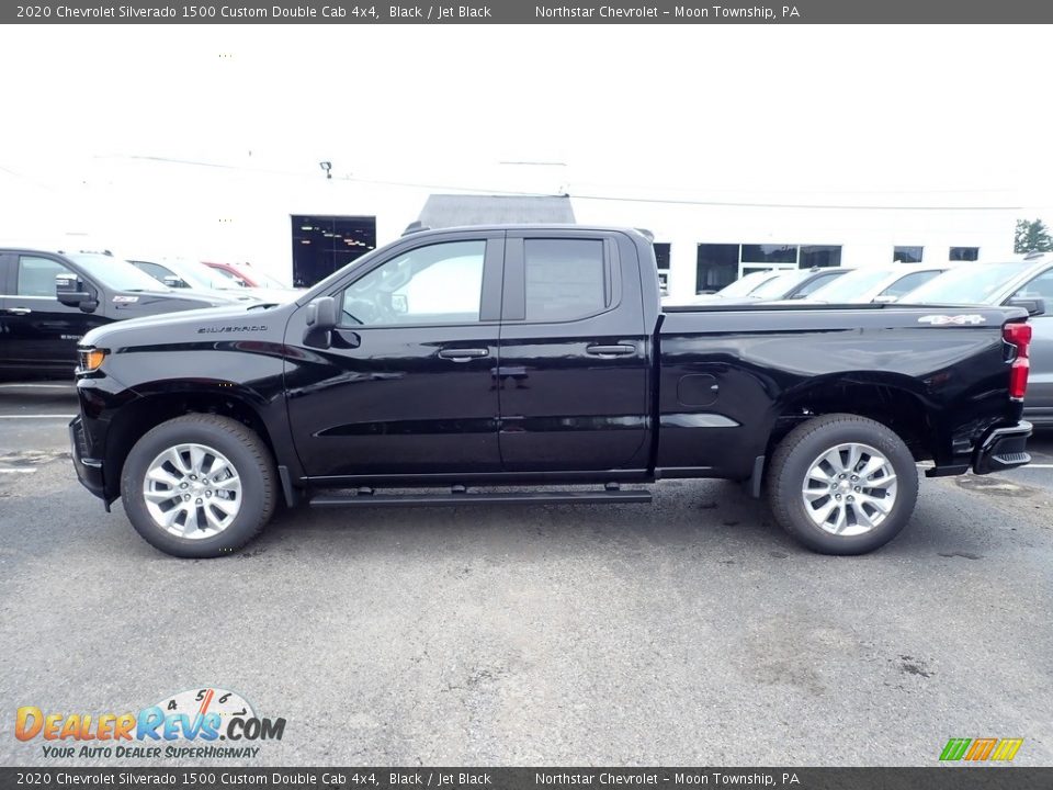 2020 Chevrolet Silverado 1500 Custom Double Cab 4x4 Black / Jet Black Photo #2