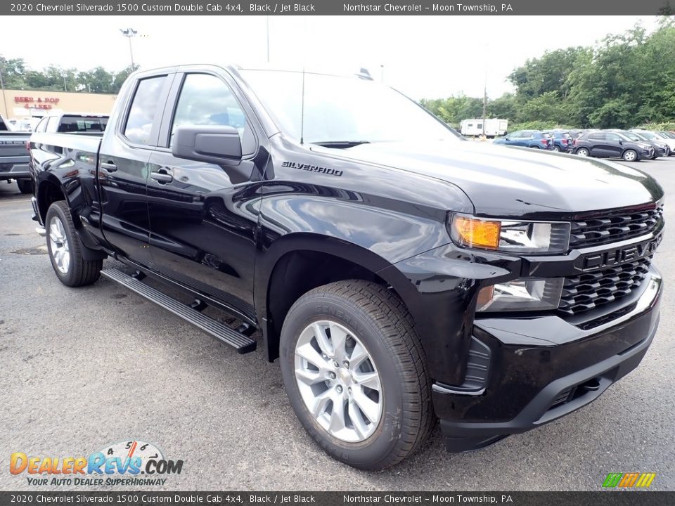 2020 Chevrolet Silverado 1500 Custom Double Cab 4x4 Black / Jet Black Photo #7