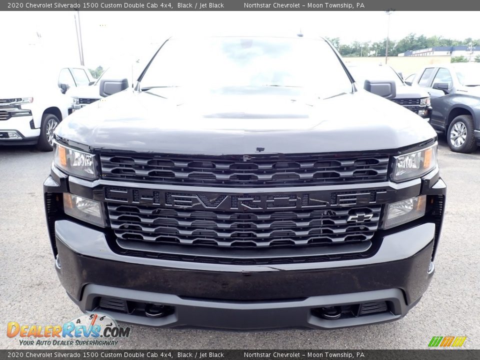 2020 Chevrolet Silverado 1500 Custom Double Cab 4x4 Black / Jet Black Photo #8