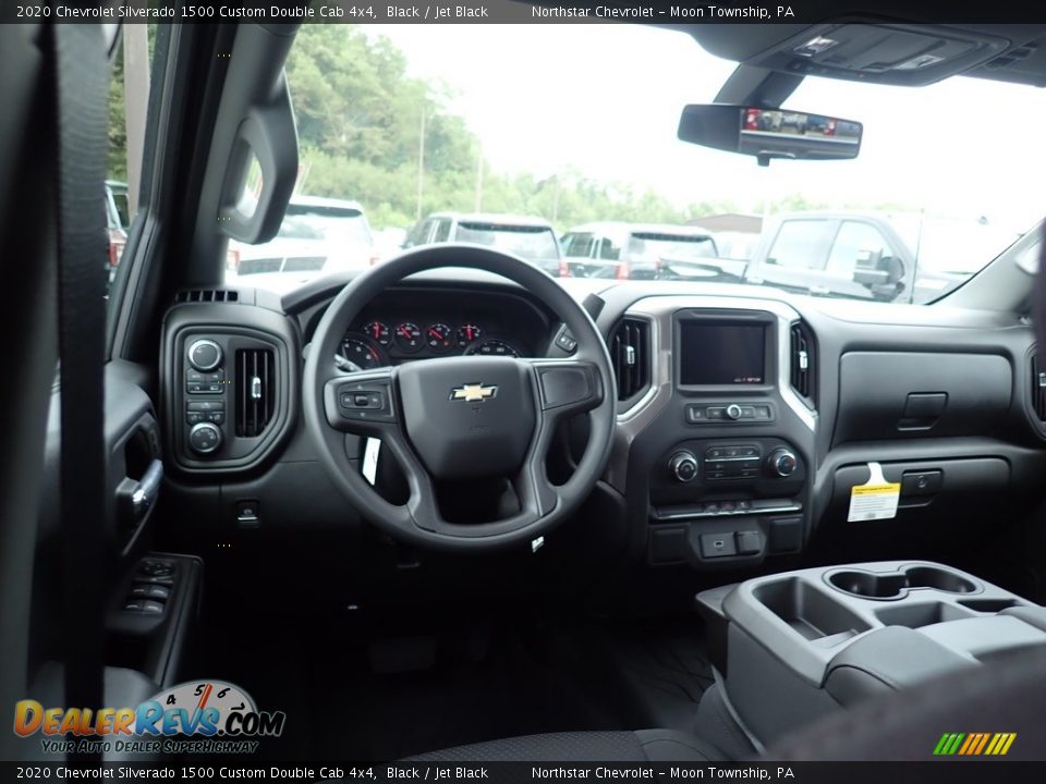 2020 Chevrolet Silverado 1500 Custom Double Cab 4x4 Black / Jet Black Photo #12
