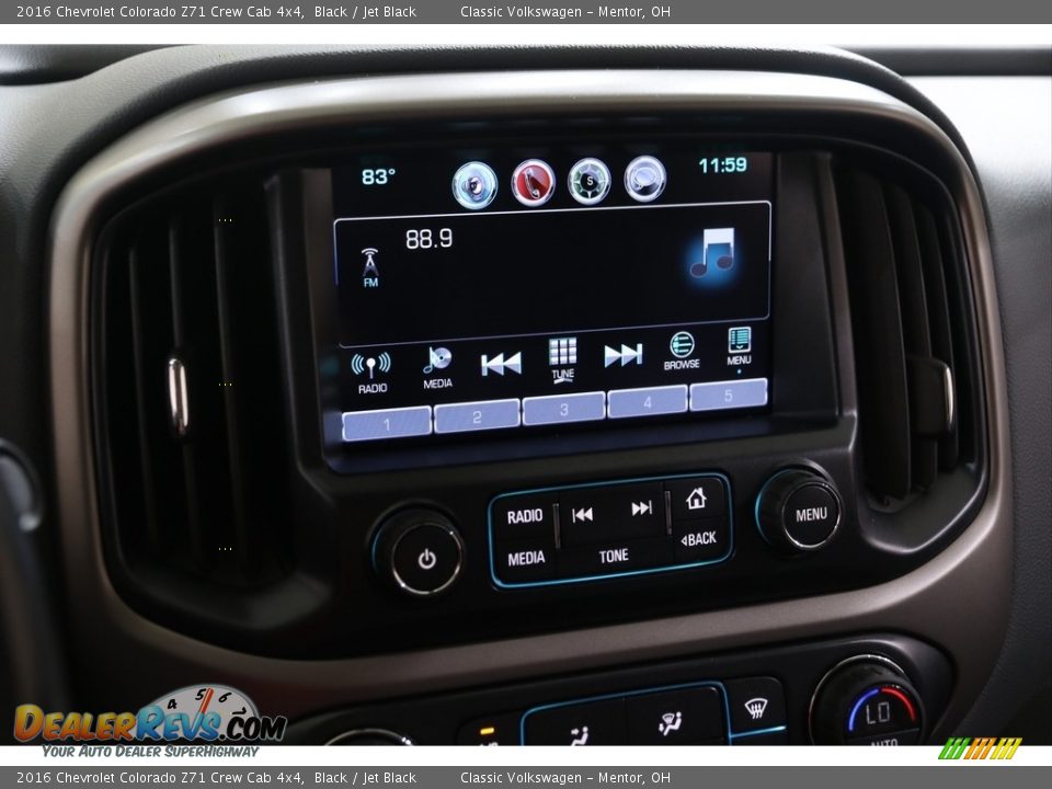 2016 Chevrolet Colorado Z71 Crew Cab 4x4 Black / Jet Black Photo #11