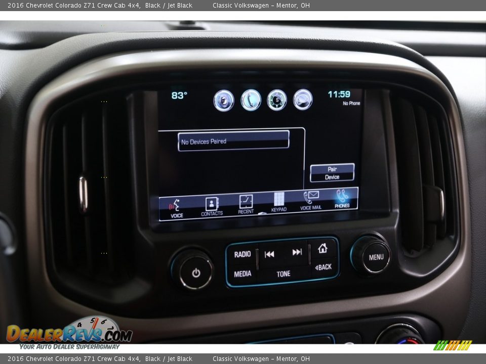 2016 Chevrolet Colorado Z71 Crew Cab 4x4 Black / Jet Black Photo #12