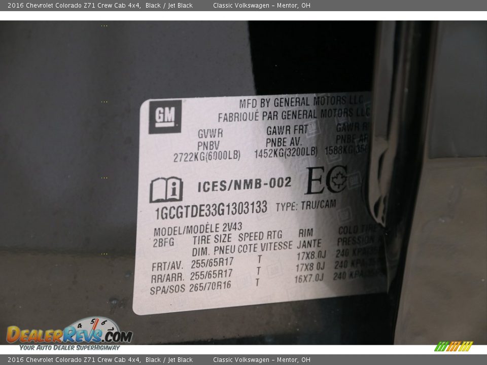 2016 Chevrolet Colorado Z71 Crew Cab 4x4 Black / Jet Black Photo #24