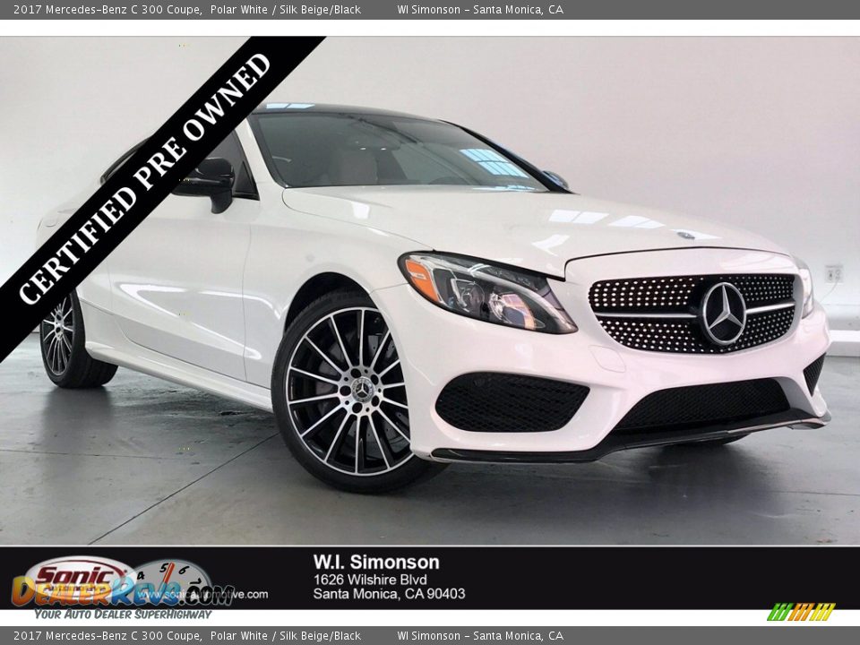 2017 Mercedes-Benz C 300 Coupe Polar White / Silk Beige/Black Photo #1