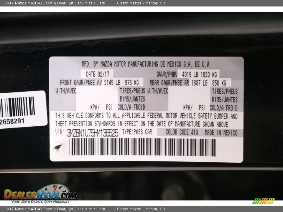 2017 Mazda MAZDA3 Sport 4 Door Jet Black Mica / Black Photo #21