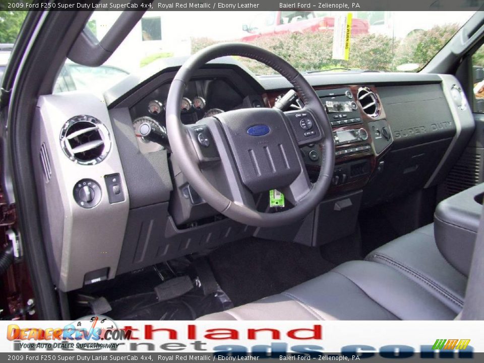 2009 Ford F250 Super Duty Lariat SuperCab 4x4 Royal Red Metallic / Ebony Leather Photo #9