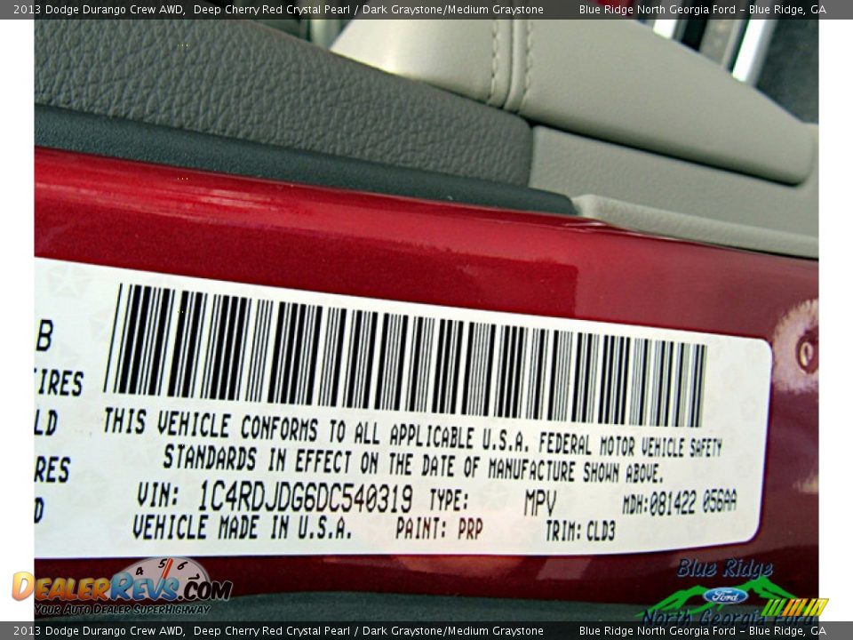 2013 Dodge Durango Crew AWD Deep Cherry Red Crystal Pearl / Dark Graystone/Medium Graystone Photo #23