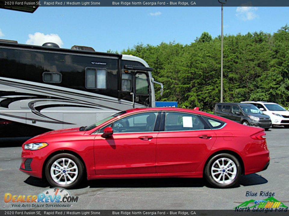 2020 Ford Fusion SE Rapid Red / Medium Light Stone Photo #2