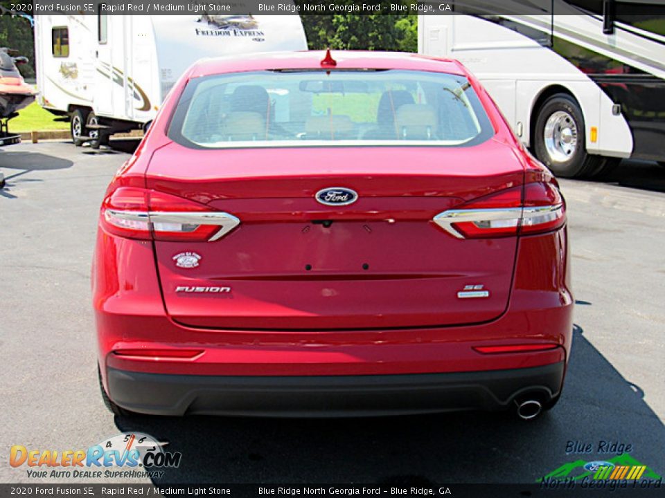 2020 Ford Fusion SE Rapid Red / Medium Light Stone Photo #4