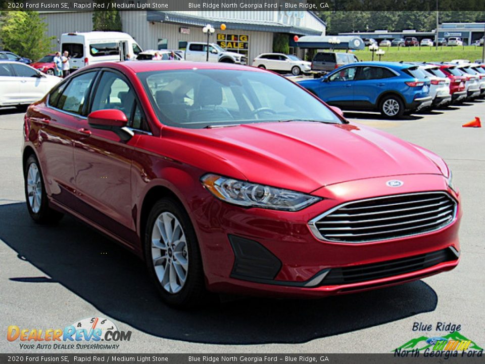 2020 Ford Fusion SE Rapid Red / Medium Light Stone Photo #7