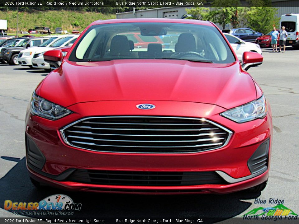 2020 Ford Fusion SE Rapid Red / Medium Light Stone Photo #8
